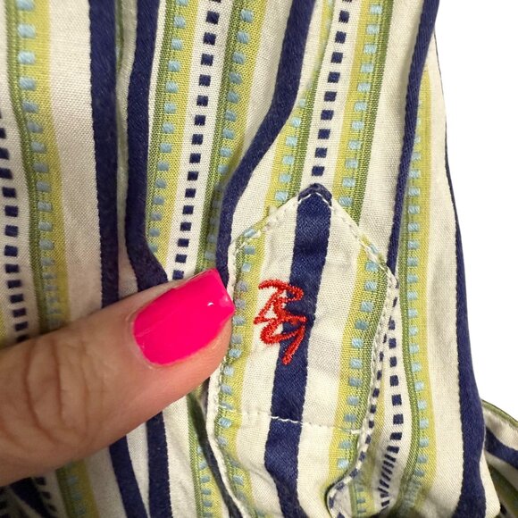 Robert Graham Multicolor Stripe Long Sleeve Flipped Cuff Shirt Men's Size 3XL - Picture 8 of 9